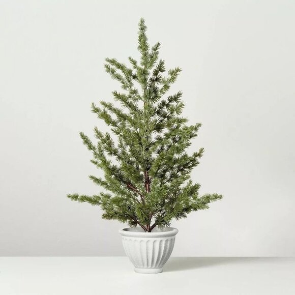 2.5' Faux Spruce Tree Fluted Porch Pot - Hearth & Hand Magnolia Christmas 2024 - Picture 1 of 6